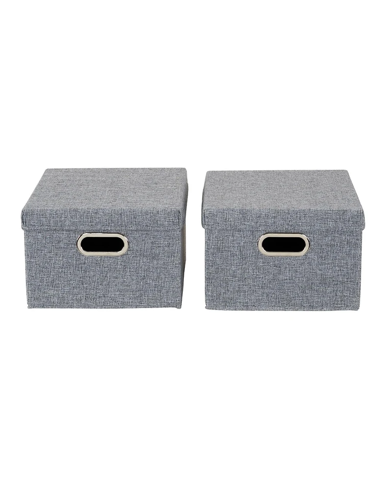 Household Essentials Storage Bins with Lids and Chromed Grommet Handles