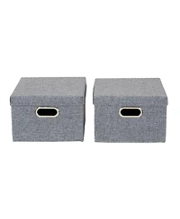 Household Essentials Storage Bins with Lids and Chromed Grommet Handles