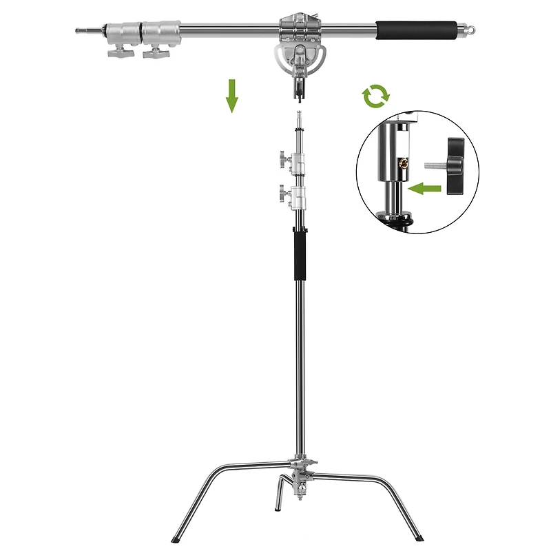 Gvm C360 10.5 inch Turtle Base C-Stand and Cross Arm Boom Kit 192223234604