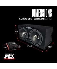 Crunch 2 Channel Car Audio Amplifier and Mtx 12 Inches Dual Loaded Subwoofer Enclosure