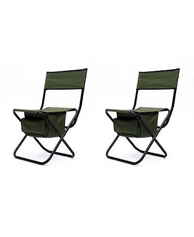 Clihome 2-Piece Folding Outdoor Chair with Storage Bag