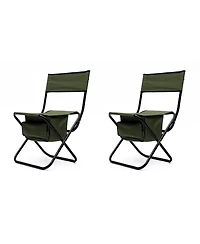 Clihome 2-Piece Folding Outdoor Chair with Storage Bag