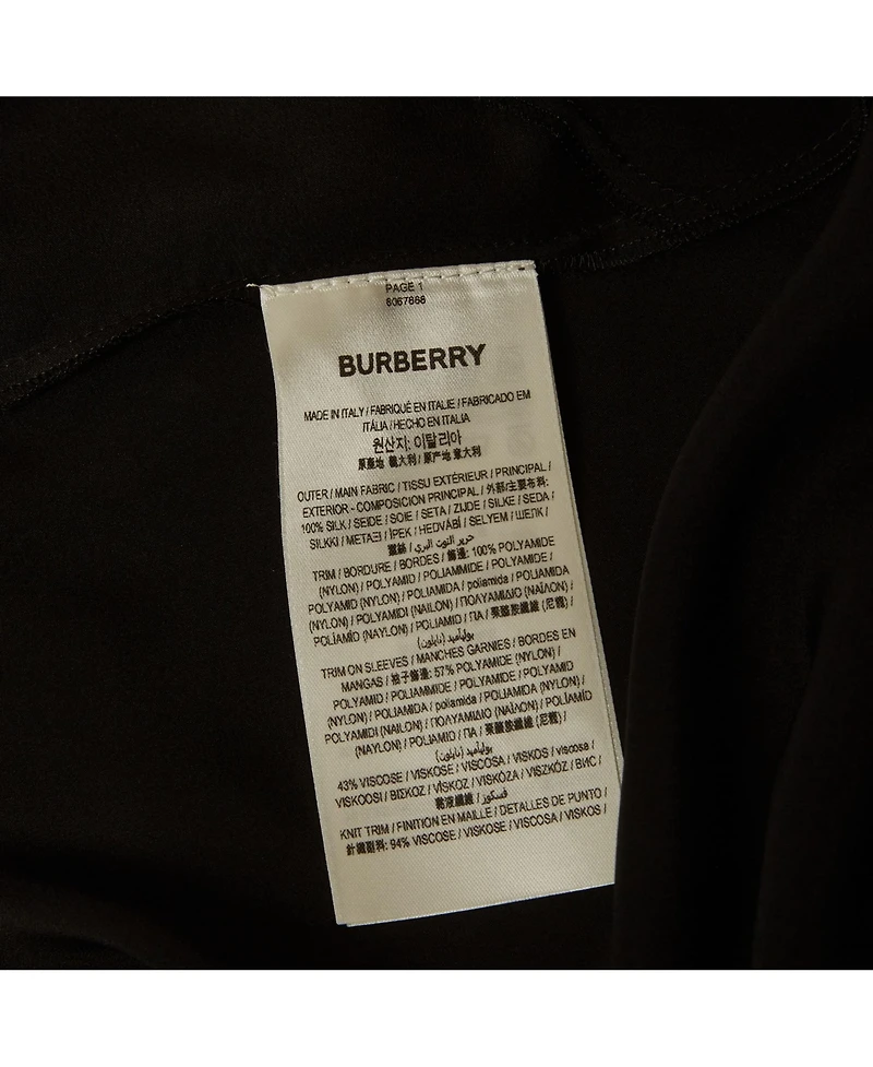 Pre-Owned Burberry Women's Satin Lace Trim Blouse