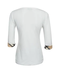 Pre-Owned Burberry Women's Nova Check Jersey Scoop Neck Top