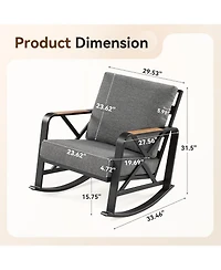 Tribesigns Outdoor Rocking Chair Set of 2, Patio Furniture Sets, Waterproof Rocking Chair with Thick Cushion, Metal Rocker for Balcony