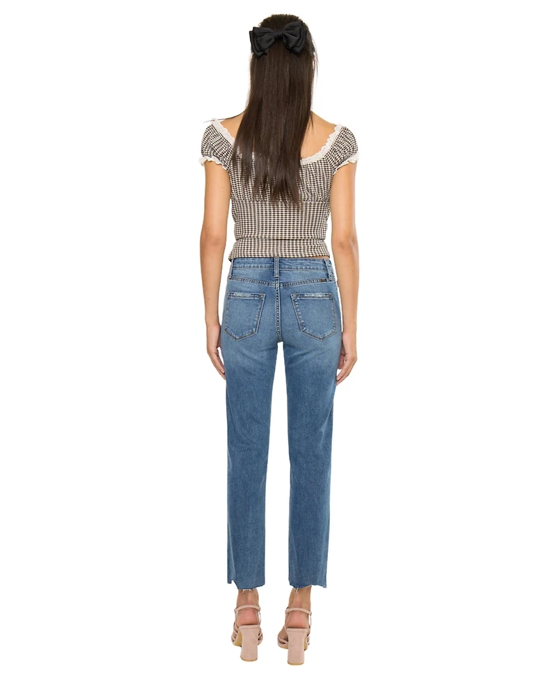 KanCan Essential Women's Kathleen High Rise Slim Straight Jeans