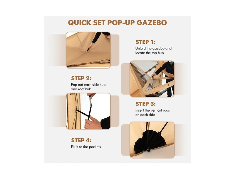 Boyel Living 6.7 x Feet Pop Up Gazebo with Netting and Carry Bag