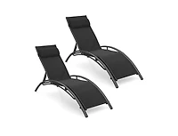 Boyel Living Patio Chaise Lounges Set of 2 Outdoor Recliner with 5-Position Backrest