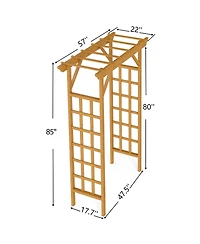 Clihome Wooden Arbor, Wedding Arch for Ceremony, Wood Trellis for Plant Climbing, Christmas Decor Pergola