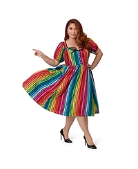 Unique Vintage Plus 1940s Sweetheart Button Front Swing Dress