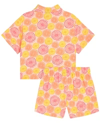 Scotch & Soda Toddler Girls' 2T-4T Short-Sleeve Shirt and Shorts, 2-Piece Set