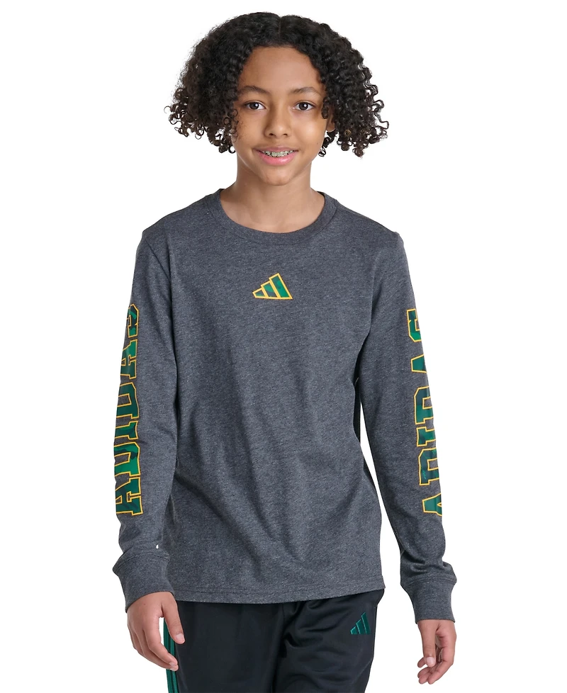 adidas Boys' 8-20 Long-Sleeve Camo Graphic Lineage T-Shirt