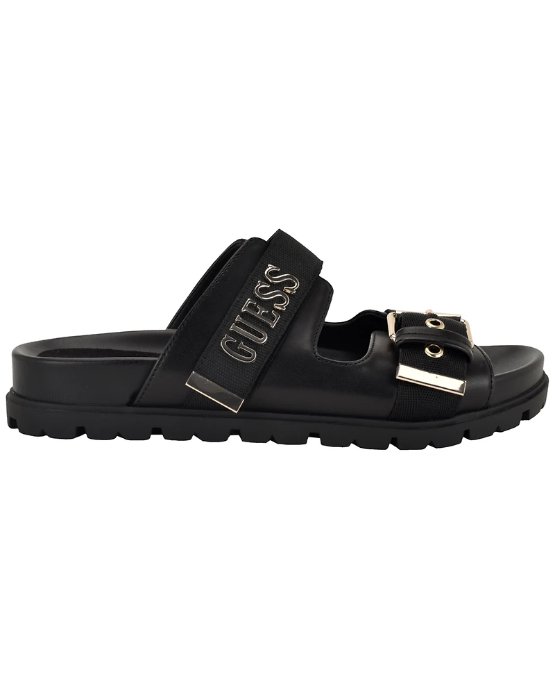Guess Women's Faxona Branded Slip-On Footbed Sandals