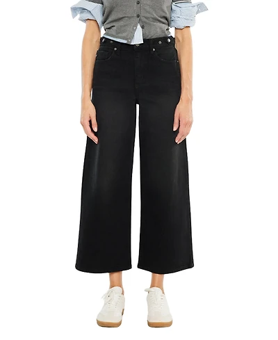 KanCan Women's Victoria Ultra High Rise Cropped Wide-Leg Jeans