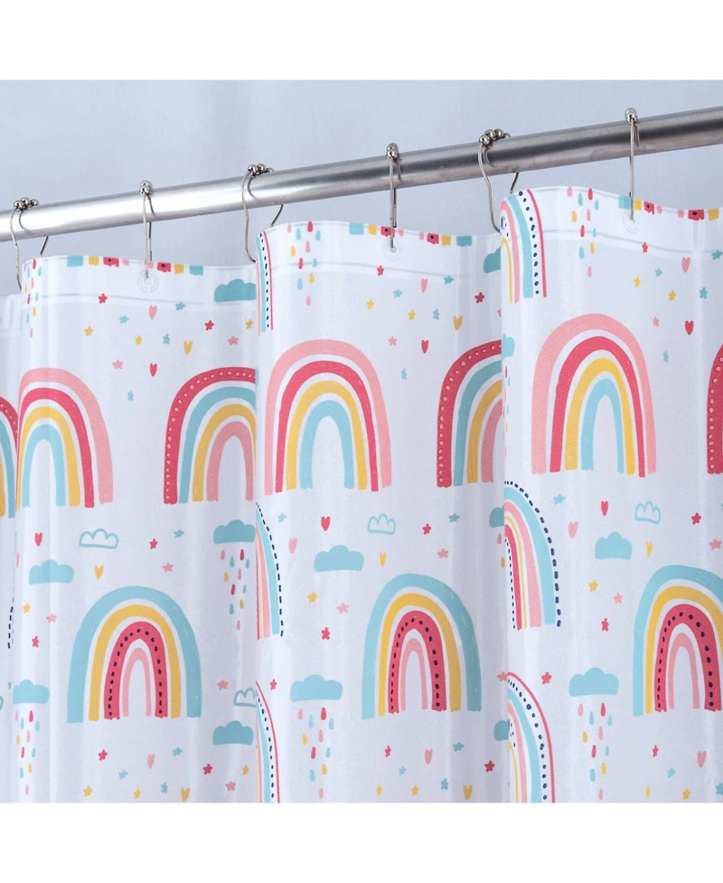 Rt Designers Collection 90GSM Peva Glit Printed Rainbow Shower Curtain