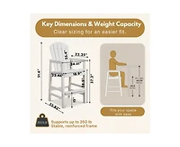 sumyeg All Weather Hdpe Bar Height Adirondack Chair with Armrests and Cup Holder