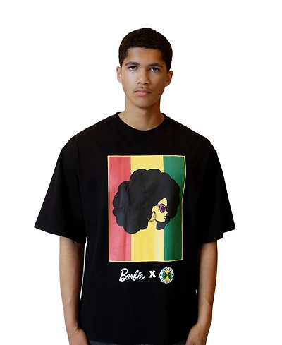 Cross Colours Men's Barbie Flag Logo T-Shirt