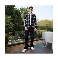 Campus Sutra Men's Onyx Pixelated-Check Relaxed Shirt