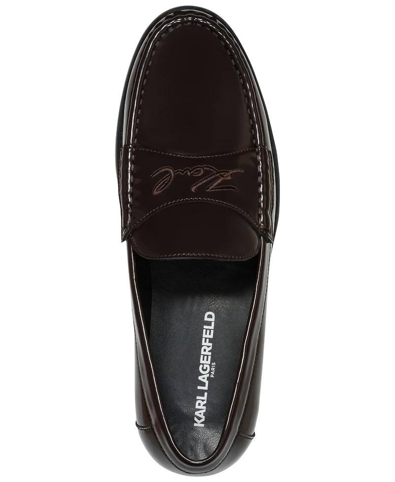 Karl Lagerfeld Men's Embroidered Logo Slip-On Loafers