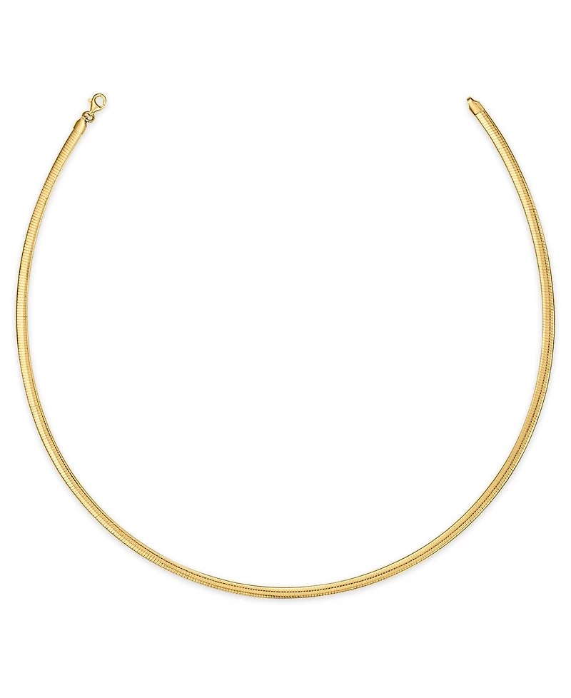 Macy's Double Sided Reversible Omega Necklace in 14k Gold Over Sterling Silver & Sterling Silver