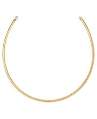 Macy's Double Sided Reversible Omega Necklace in 14k Gold Over Sterling Silver & Sterling Silver