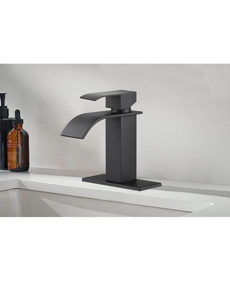 Phying Waterfall Spout Single Handle Bathroom Sink Faucet