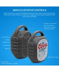 Coors Light Mini Party Speaker with Color Changing Led Lights, Fm Radio, Built-in Handle