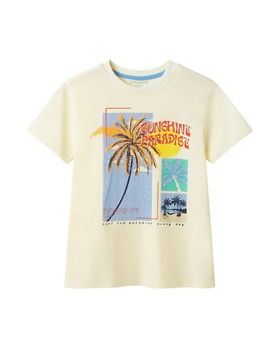 Andy & Evan Big Boys and White Palm Tree Graphic Tee