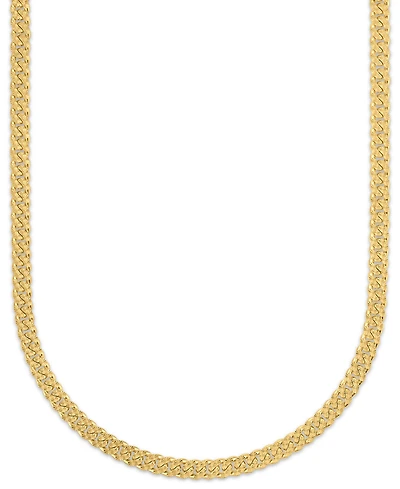 Macy's Men's Starburst Diamond-Cut Cuban Link Chain Necklace in 14k Gold over Sterling Silver