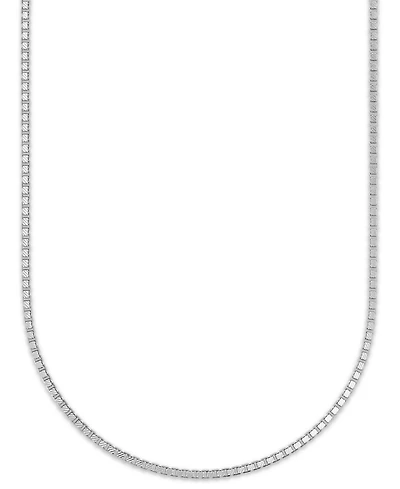 Macy's Men's Pave Diamond-Cut Box Chain Necklace in Sterling Silver