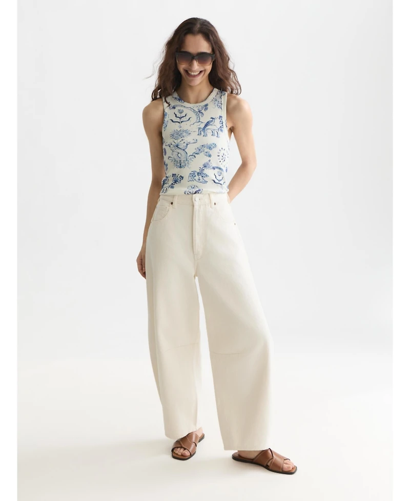 Scotch & Soda Women's Printed Rib Racer Tank Top and Tees