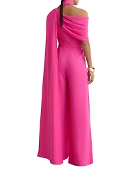 Reiss Women's One-Shoulder Drape Wide-Leg Jumpsuit