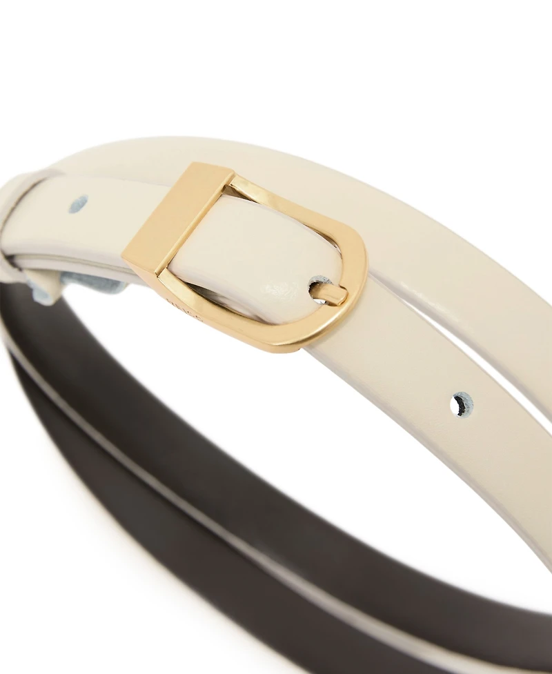 Reiss Women's Leather Mini-Buckle Belt