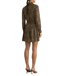 Reiss Women's Floral Metallic Flippy Mini Dress