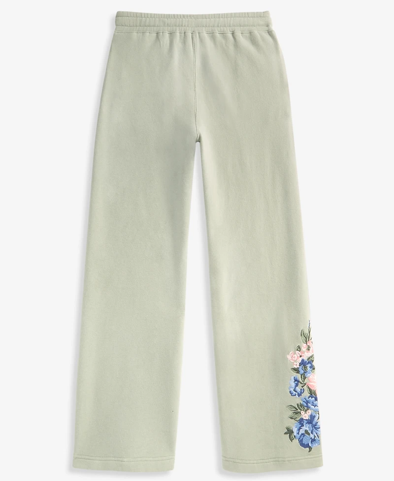 abercrombie kids Girls' 5-16 Floral Low-Rise Baggy Fleece Pants