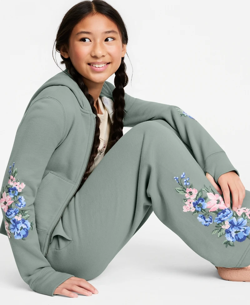 abercrombie kids Girls' 5-16 Floral Full-Zip Hoodie