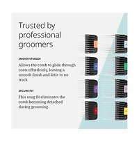 Wahl Pro Animal Stainless Steel Attachment Combs - 8 Cutting Lengths - Color-Coded Dog and Cat Clipper Guides