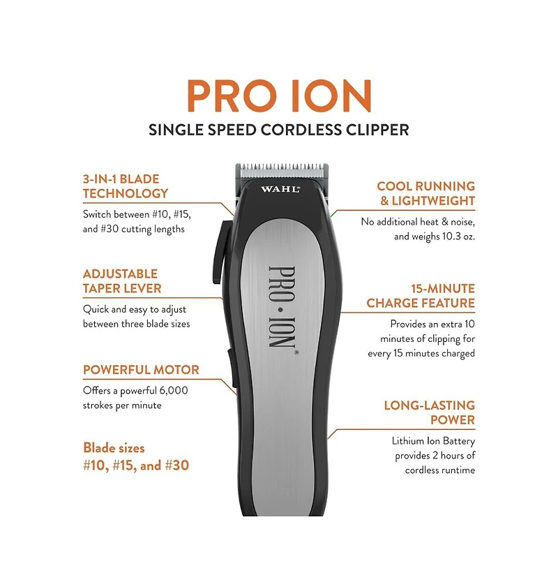 Wahl Pro Animal Pro Ion Cordless Pet Clipper Kit for dogs and cats