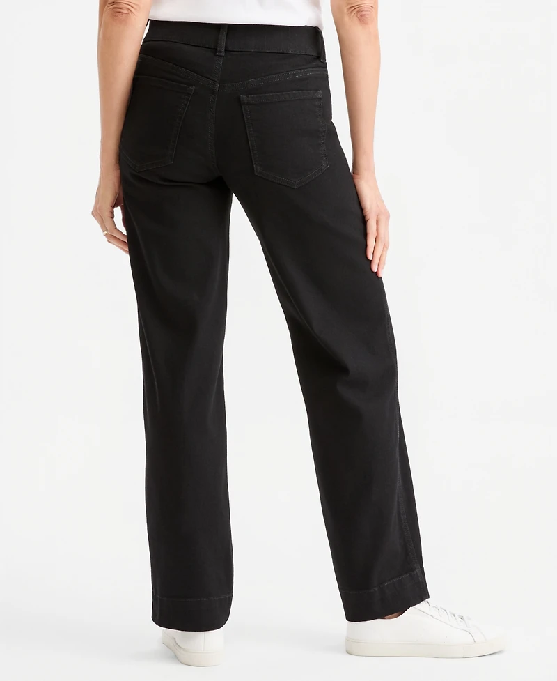 Style & Co Women's Shaping Pull-On Wide-Leg Jeans, Macy's Exclusive