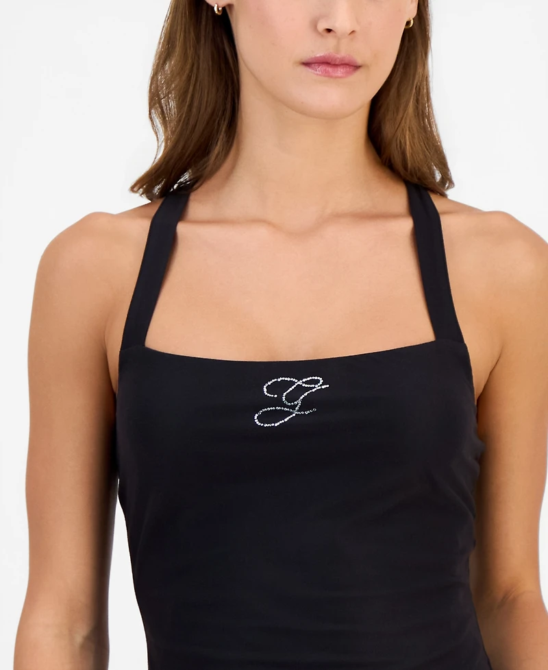 Guess Women's Shaneen Logo Square-Neck Halter Top