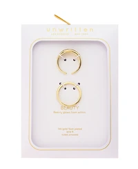 Unwritten Cubic Zirconia Gold-Tone Plated Multi Color Duo Stacking Ring Set