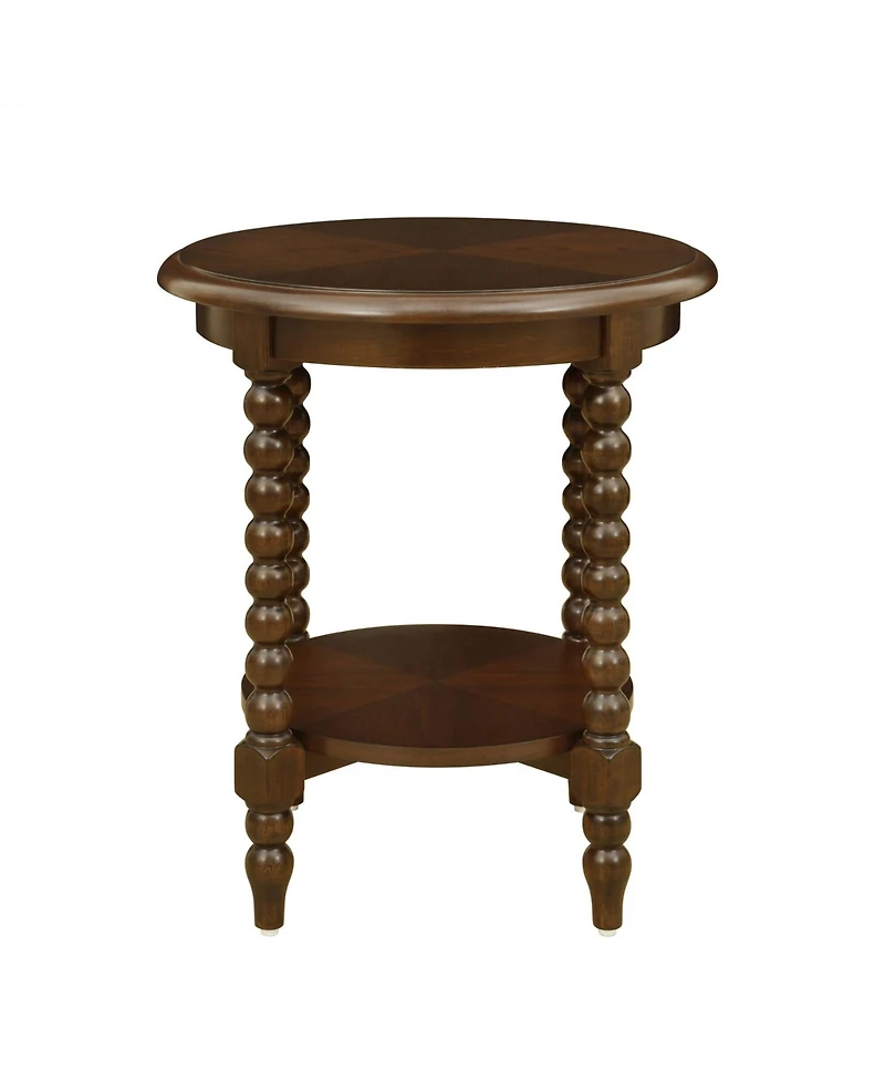 Martha Stewart Collection Philippe 20" Round Wood End Table with Shelf