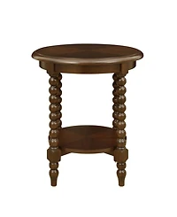 Martha Stewart Collection Philippe 20" Round Wood End Table with Shelf