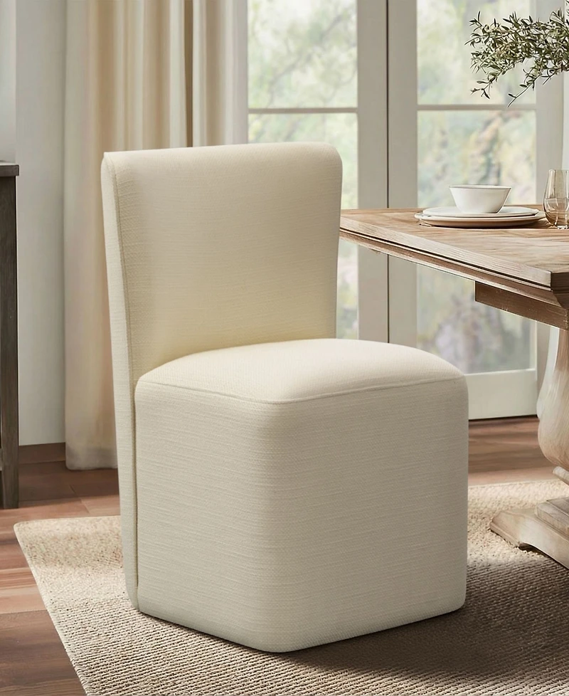 Madison Park Vela 20.25" Upholstered Dining Chair with Casters