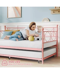 gaomon Twin Daybed with Trundle, Day Bed Trundle Twin, Mattress Foundation