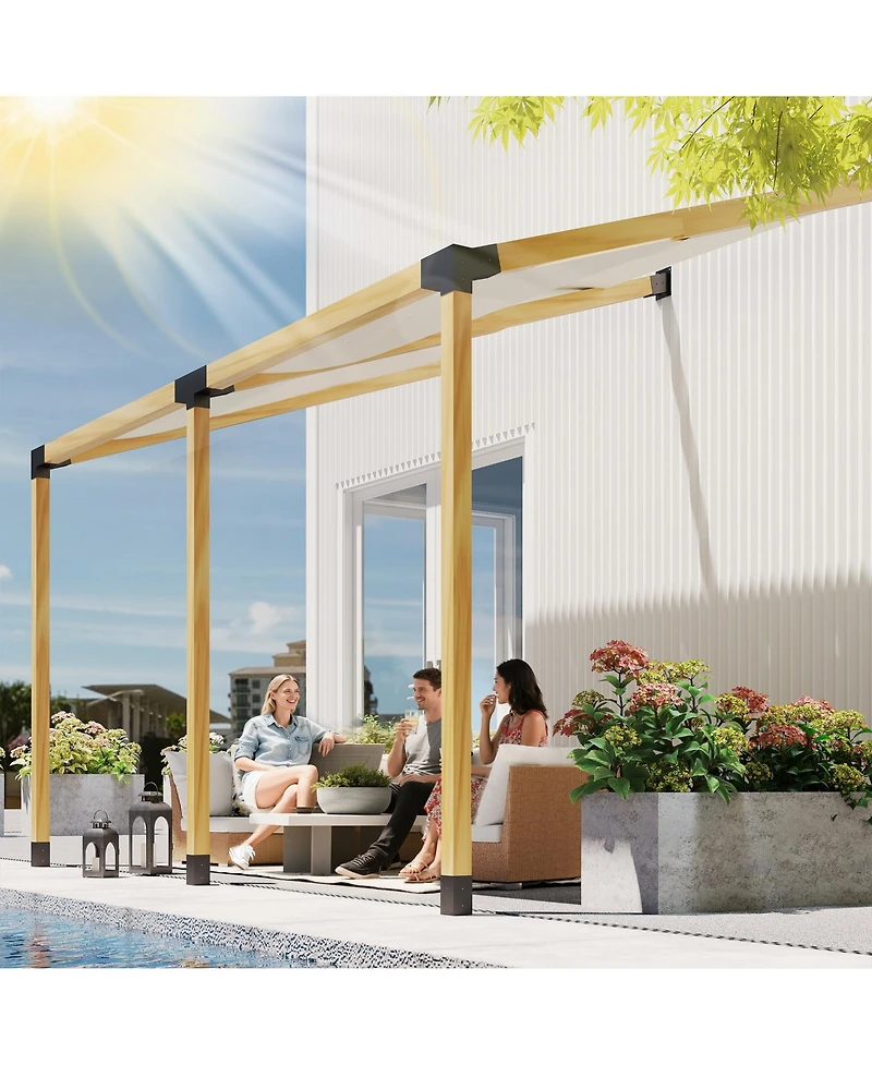 Outsunny Pergola Brackets, 15° Slanted Roof Pergola Bracket Kit