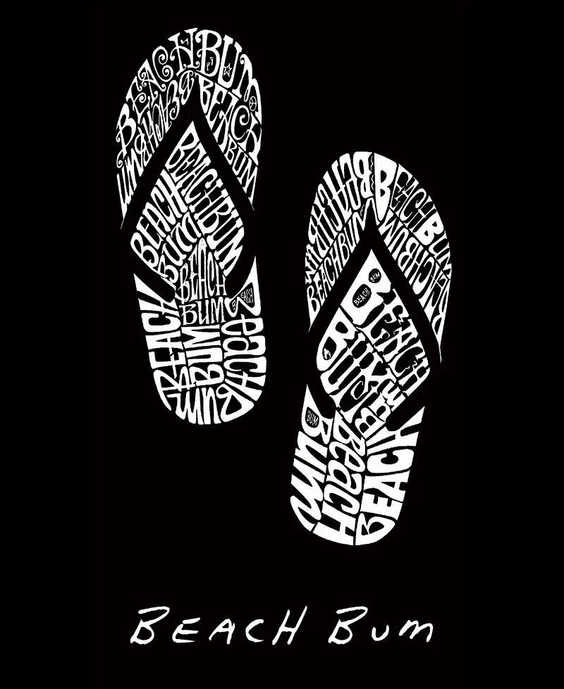 La Pop Art Men's Flip Flops Beach Bum Word Graphic Tank Top