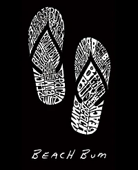 La Pop Art Men's Flip Flops Beach Bum Word Graphic Tank Top