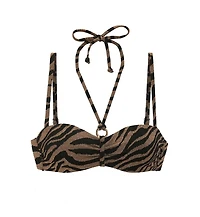 Lascana Women's Multiway Zebra Print Bikini Swimsuit Top Bra Sizing