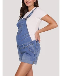 Motherhood Maternity Stretch Waist Short Overalls